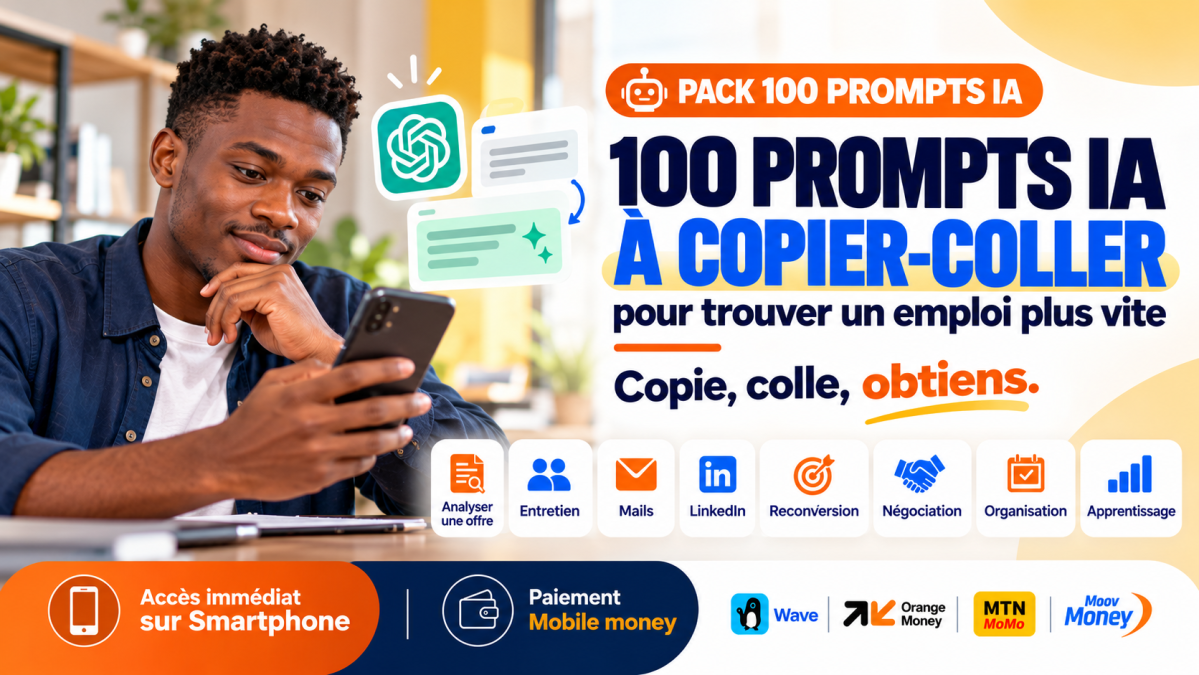 100 prompts IA à copier-coller pour trouver un emploi plus vite