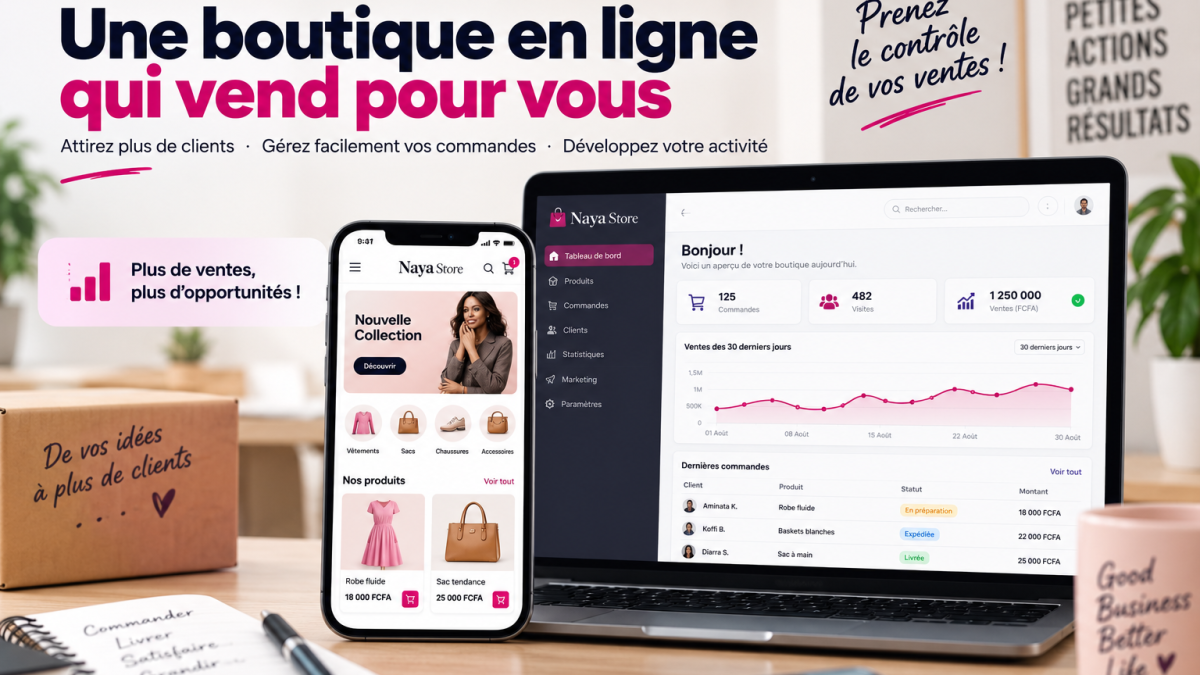 Je vais créer votre boutique en ligne avec paiement Mobile Money & VISA livré en 7 jours