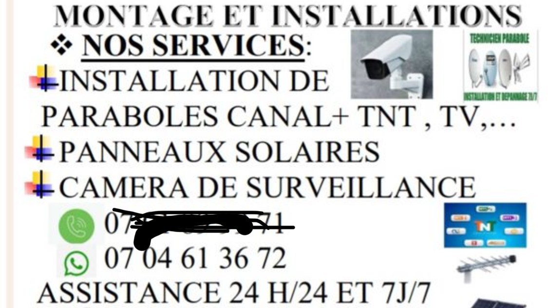 Je vais Installation et dépannage TV canal + et caméra