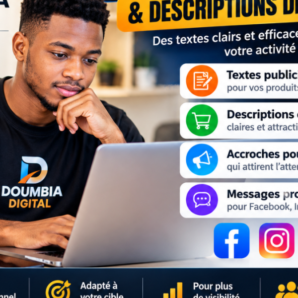 Je vais rédiger vos textes publicitaires et descriptions de produits